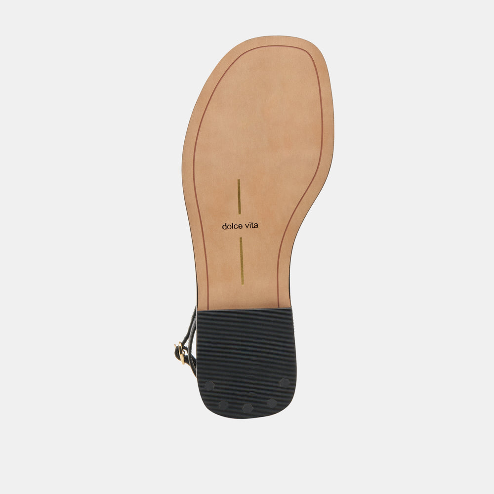 Faun Black Leather Sandals | Dolce Vita Women
