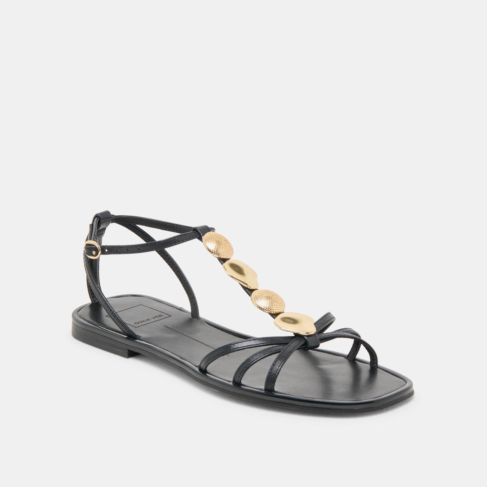 Faun Black Leather Sandals | Dolce Vita Women