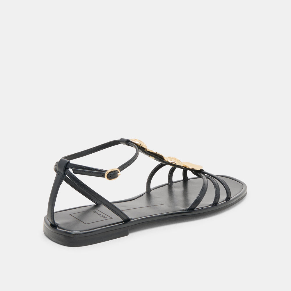 Faun Black Leather Sandals | Dolce Vita Women