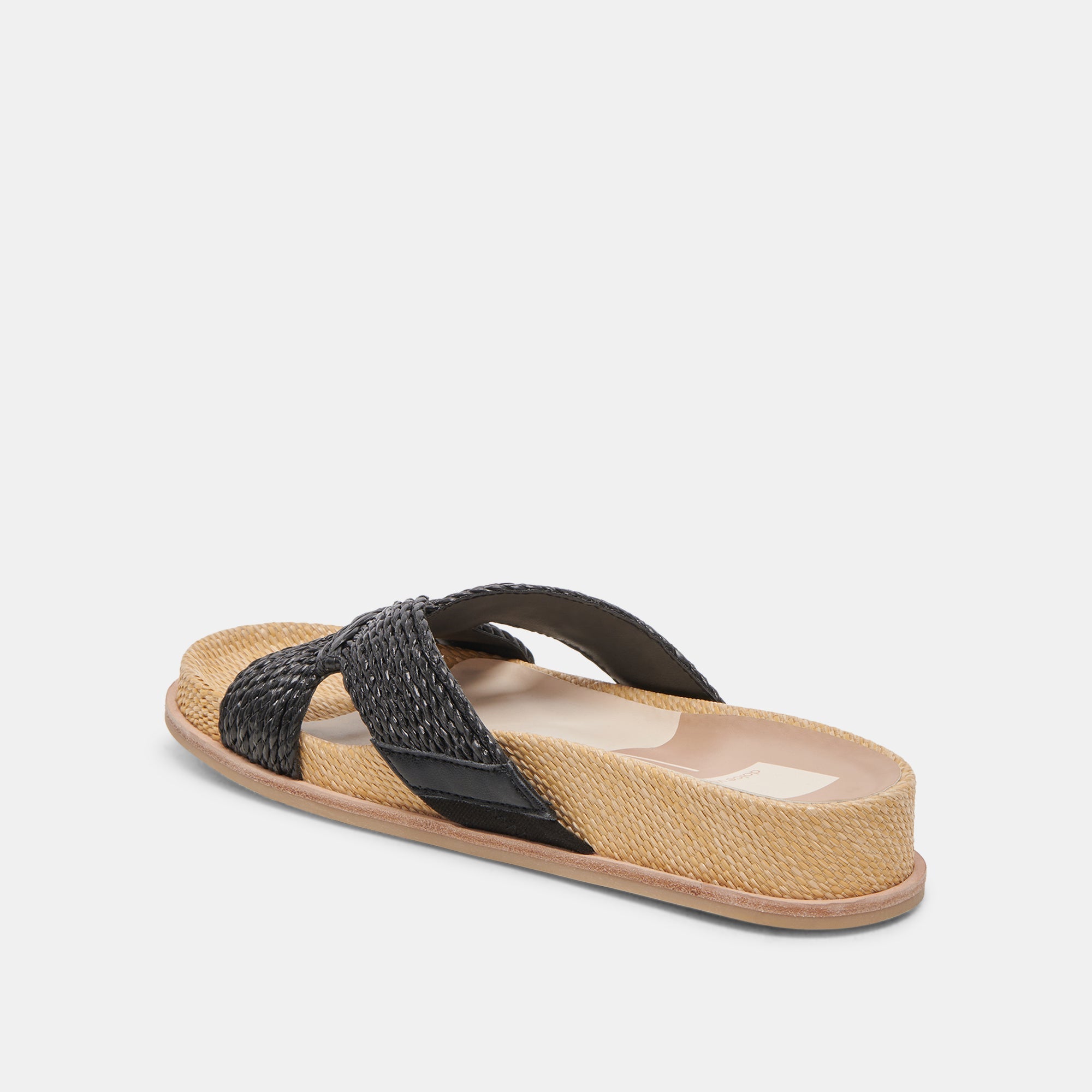 SELDA WIDE SANDALS ONYX RAFFIA | Women Dolce Vita