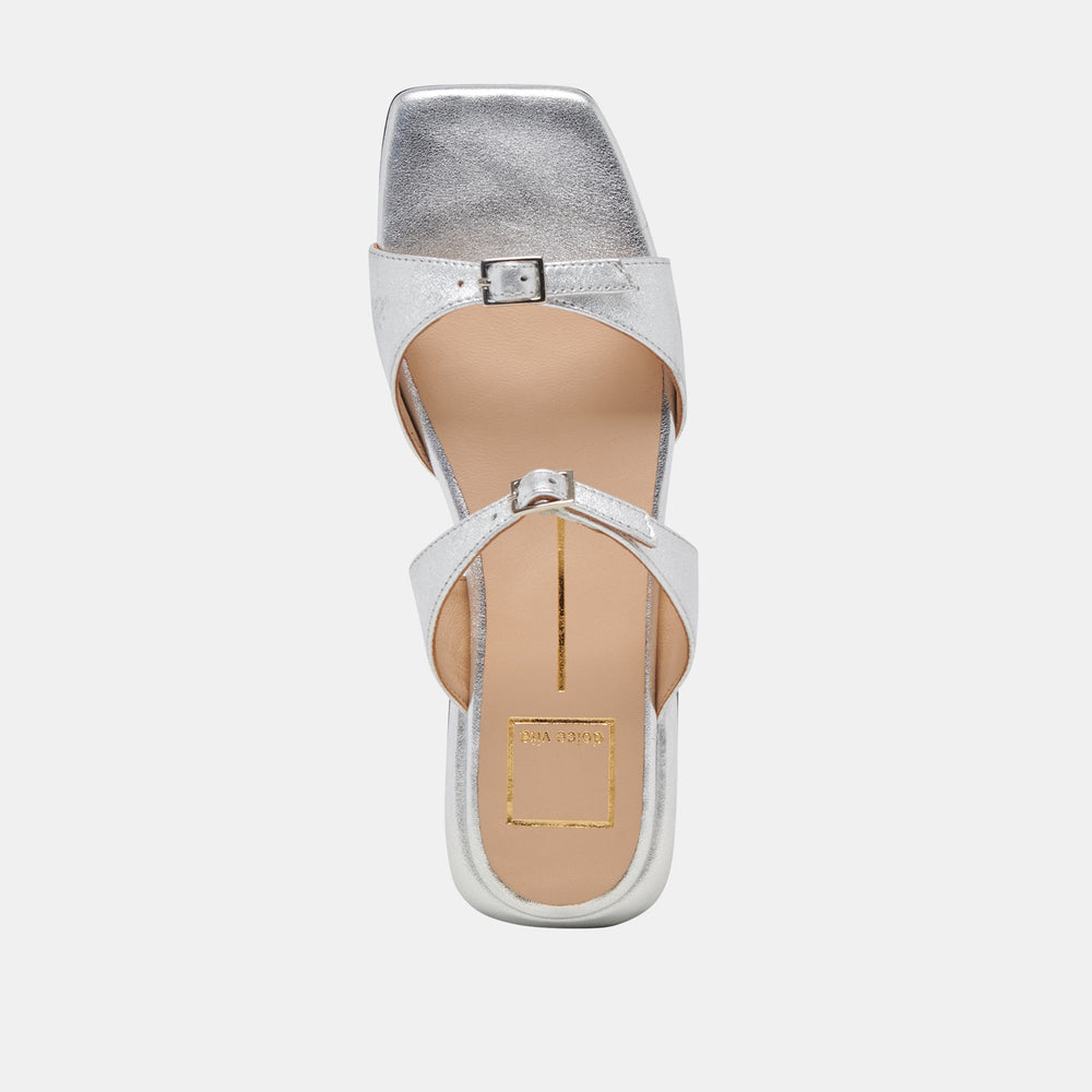 LAVERN SANDALS SILVER METALLIC LEATHER | Women Dolce Vita