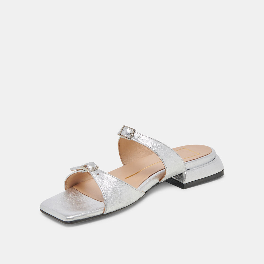 LAVERN SANDALS SILVER METALLIC LEATHER | Women Dolce Vita