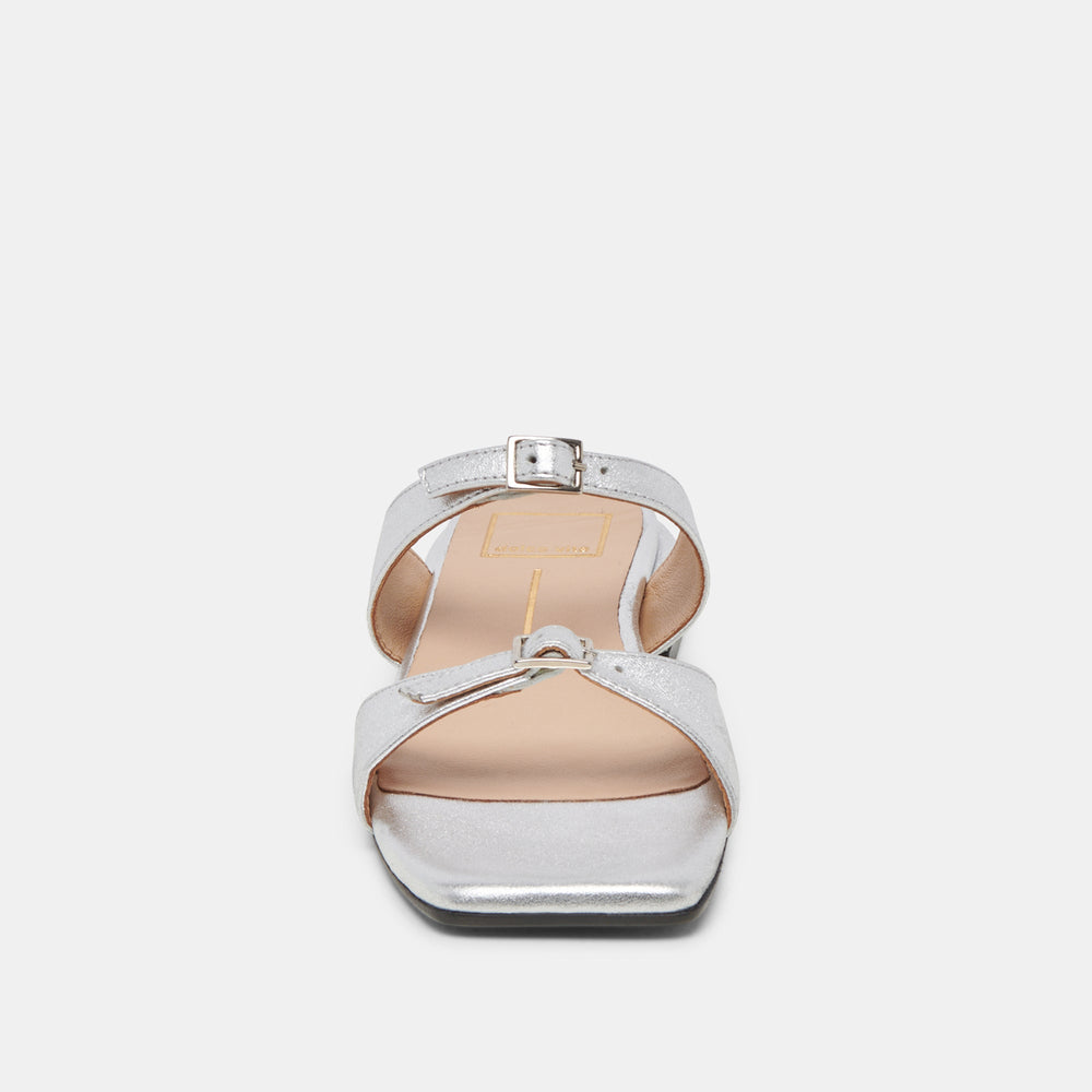 LAVERN SANDALS SILVER METALLIC LEATHER | Women Dolce Vita
