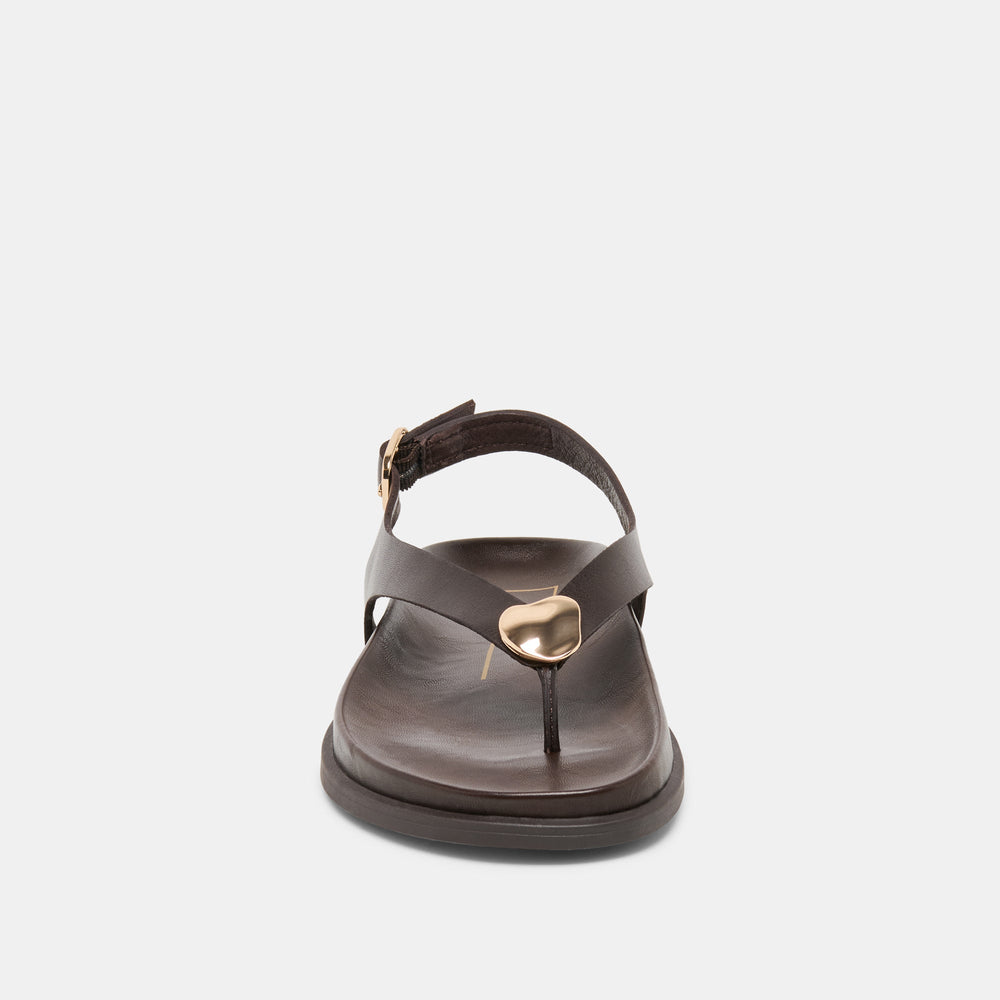 Jony Dk Brown Leather Sandals | Dolce Vita Women