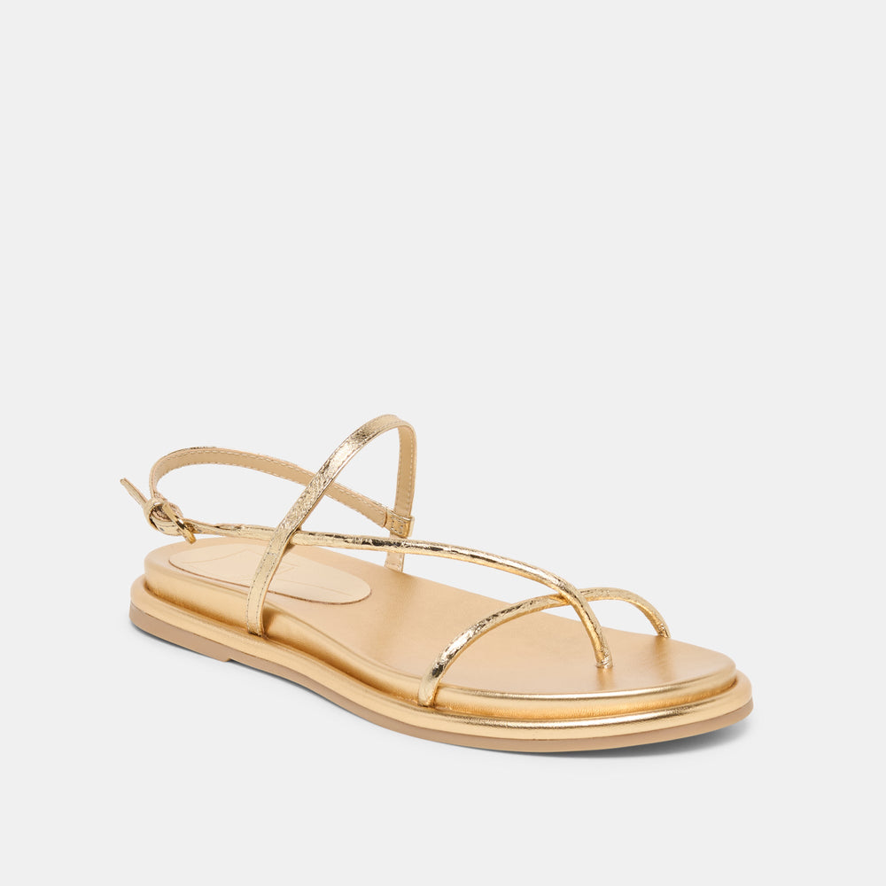 Dom Gold Distressed Leather Sandals | Dolce Vita Women
