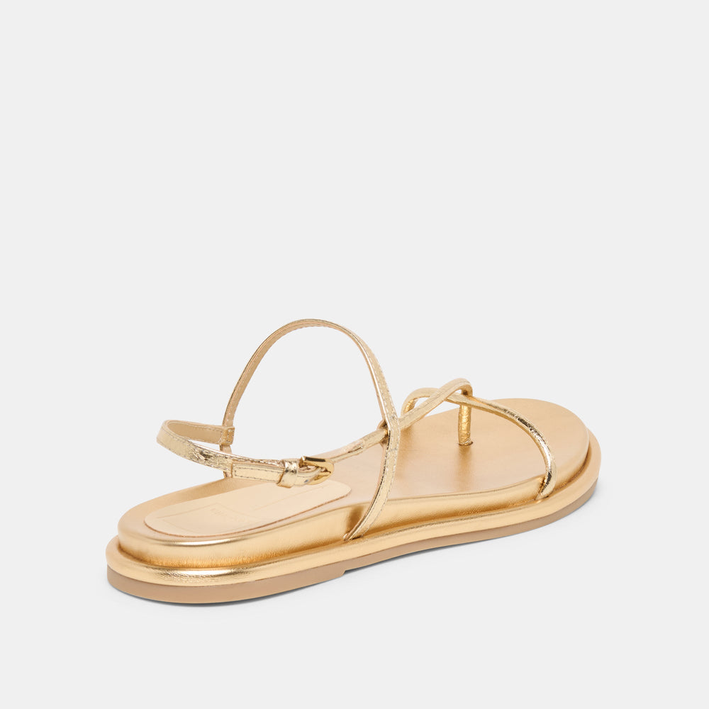 Dom Gold Distressed Leather Sandals | Dolce Vita Women