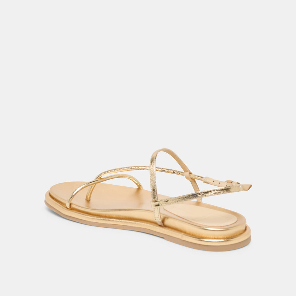 Dom Gold Distressed Leather Sandals | Dolce Vita Women