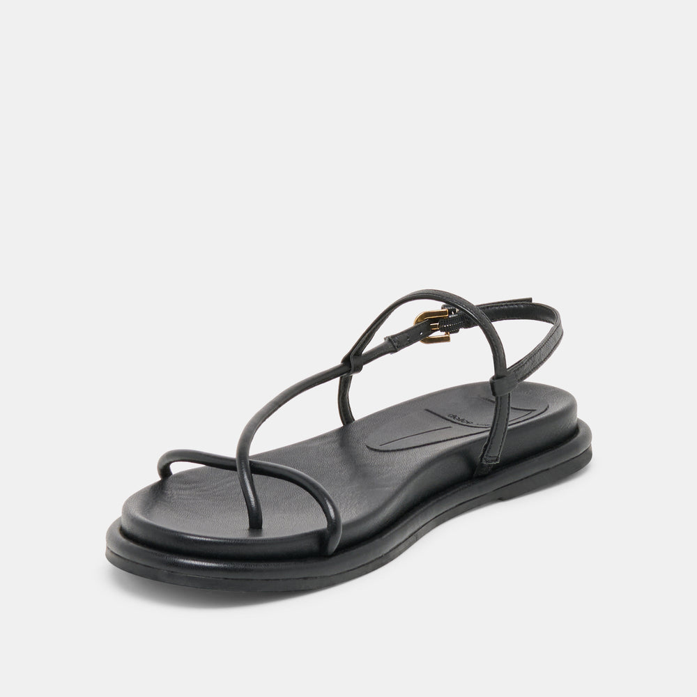 Dom Black Leather Sandals | Women Dolce Vita