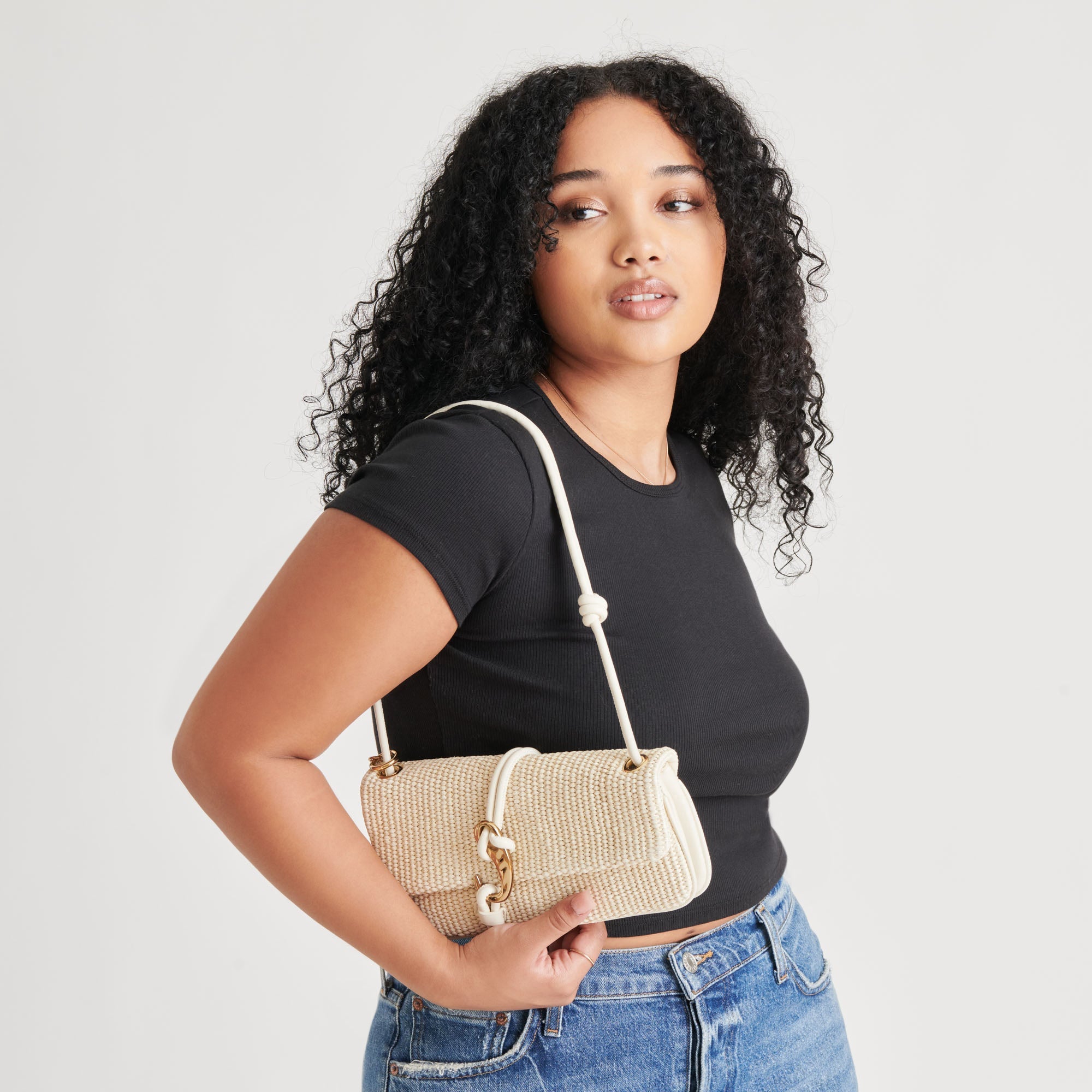 Alice Natural Raffia Shoulder Bag | Dolce Vita Women