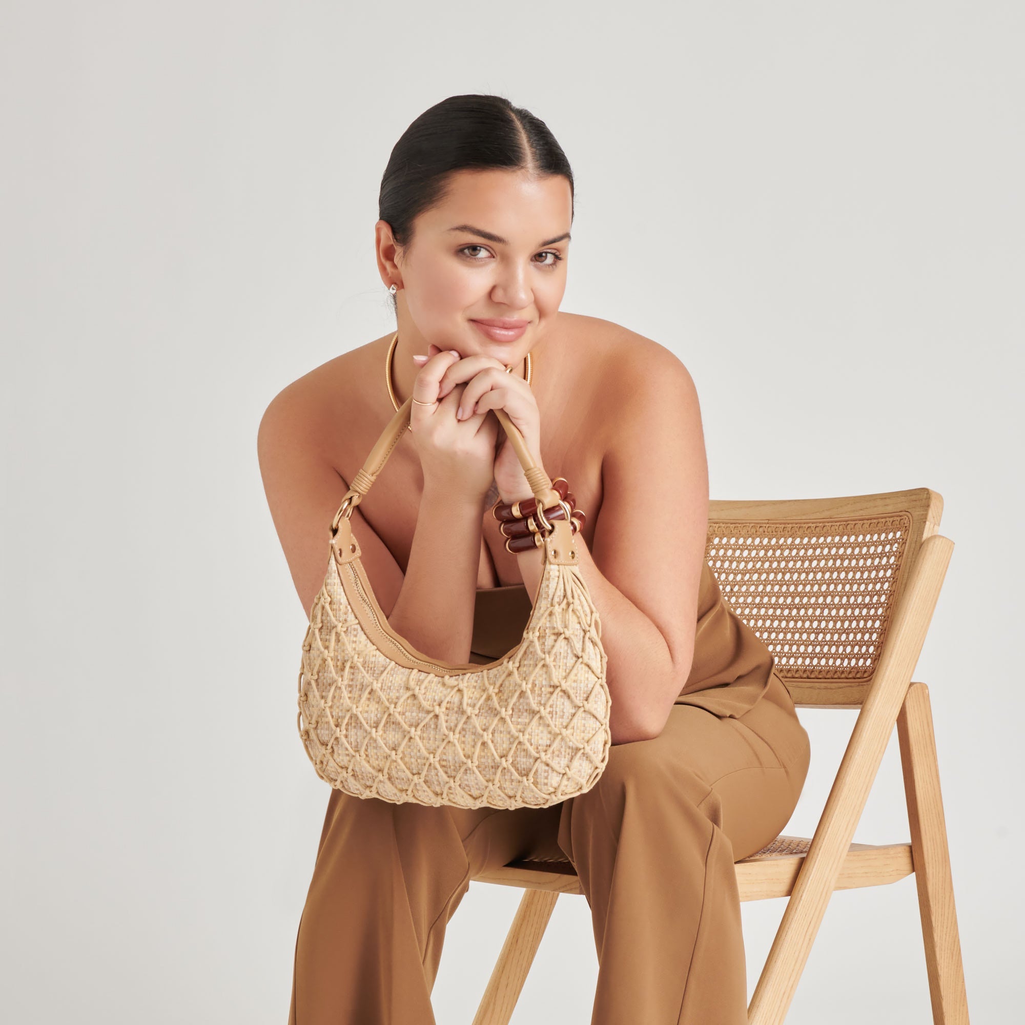 POSITANO SHOULDER BAG NATURAL RAFFIA | Dolce Vita Women