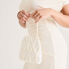 Serilda Ivory Satin Handbag | Women Dolce Vita