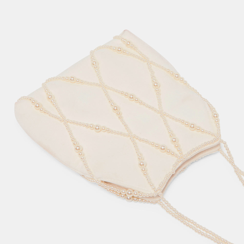 Serilda Ivory Satin Handbag | Women Dolce Vita