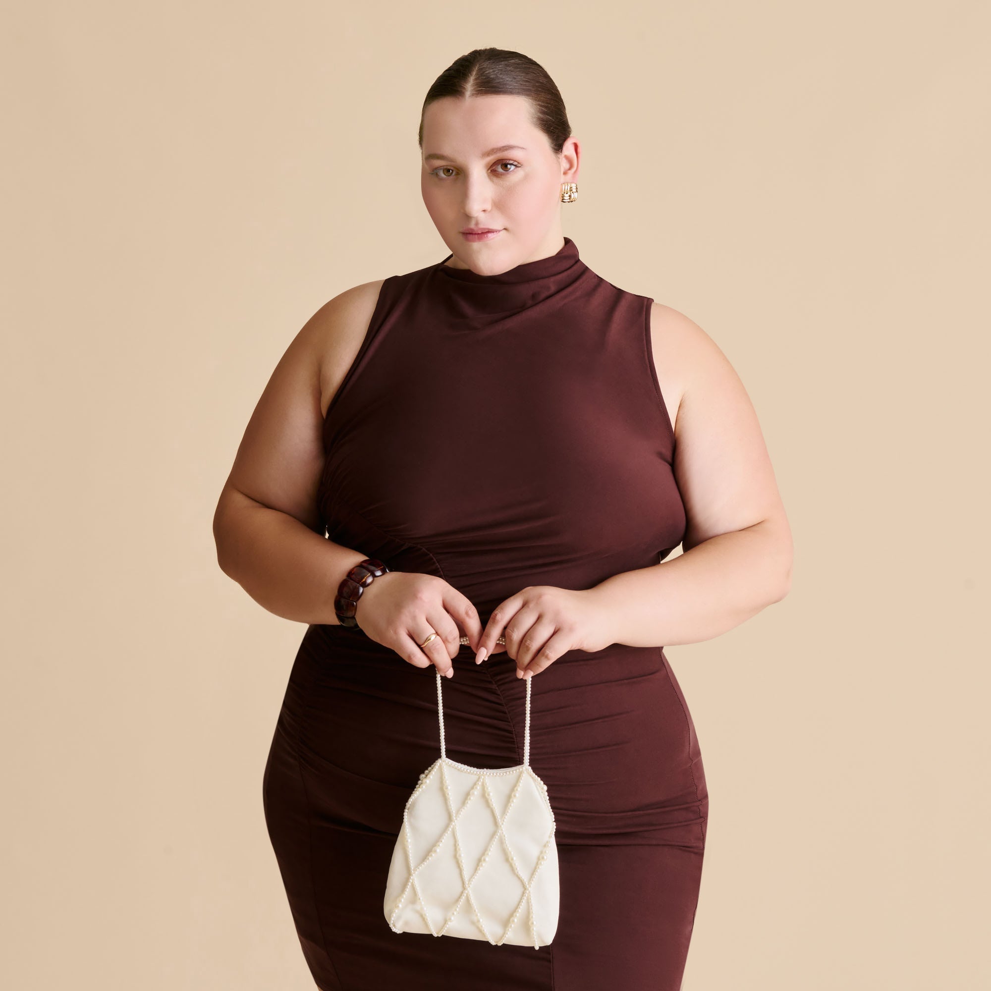Serilda Ivory Satin Handbag | Women Dolce Vita