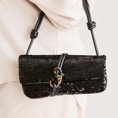 Alice Black Sequin Shoulder Bag | Dolce Vita Women
