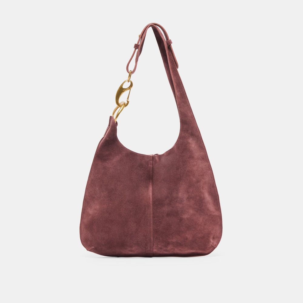 Johnnie Burgundy Suede Shoulder Bag | Women Dolce Vita