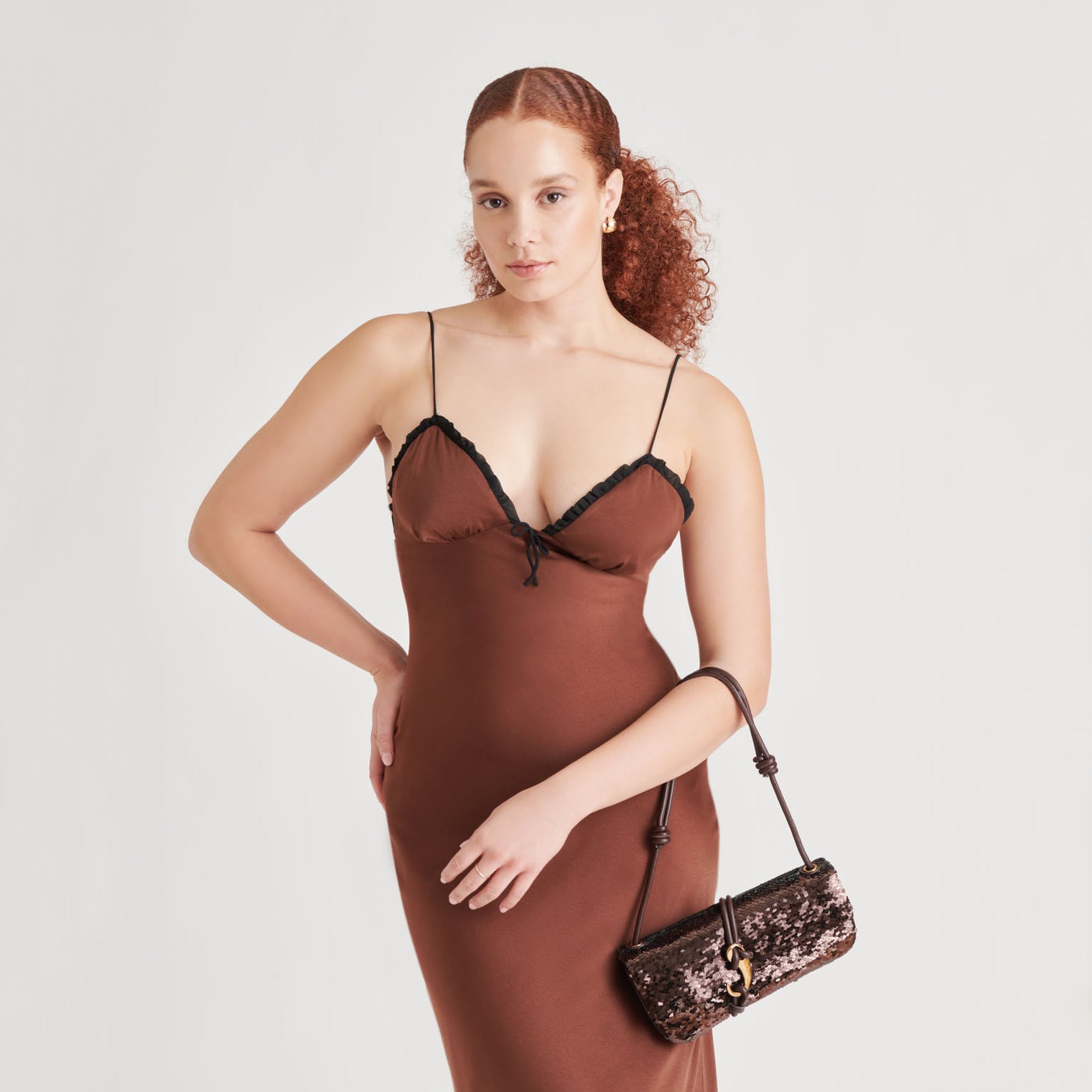 ALICE SHOULDER BAG BROWN SEQUIN STELLA | Dolce Vita Women