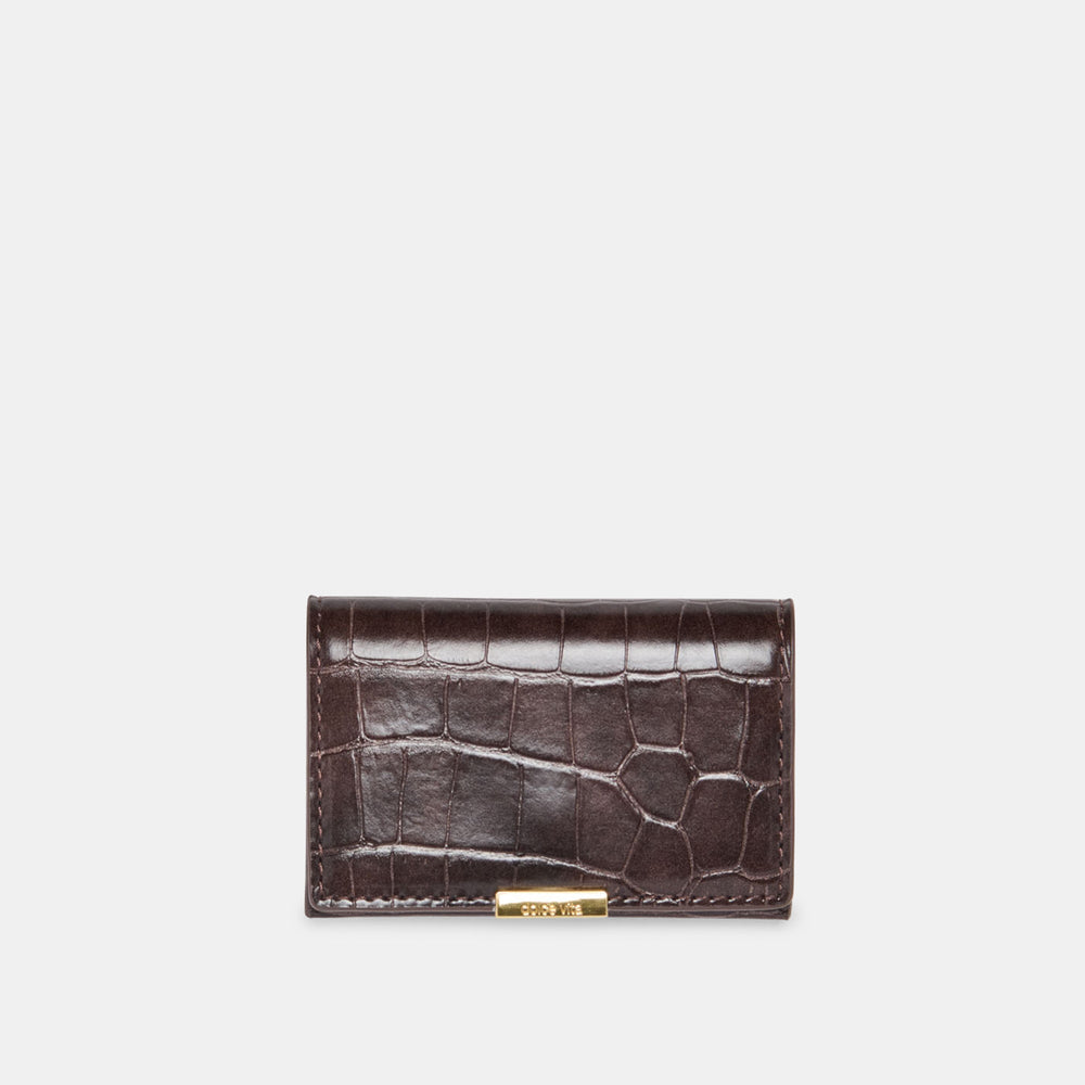 Mini-Me Brown Croco Stella Wallet | Women Dolce Vita