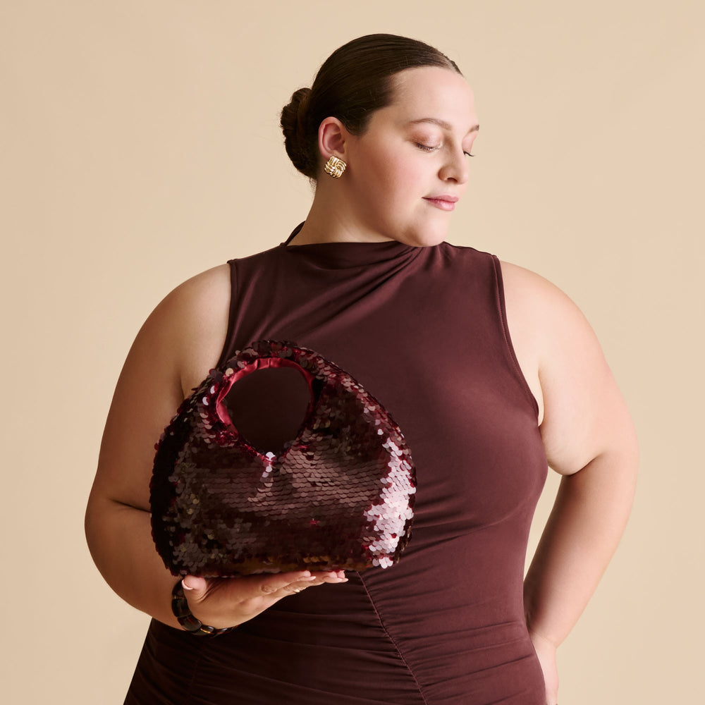 Dahlia Sequin Burgundy Sequin Handbag | Women Dolce Vita