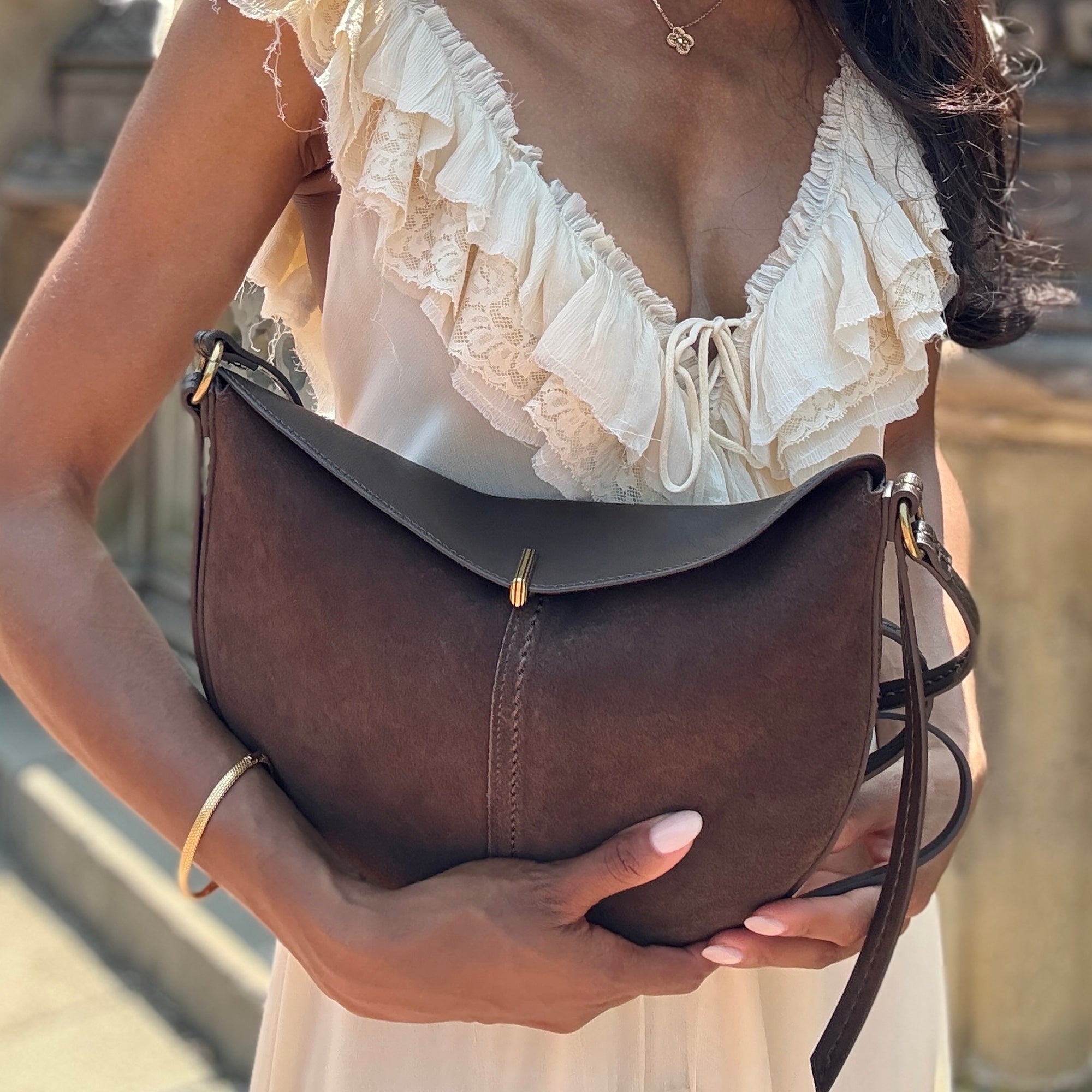 Bennett Espresso Suede Crossbody | Women Dolce Vita