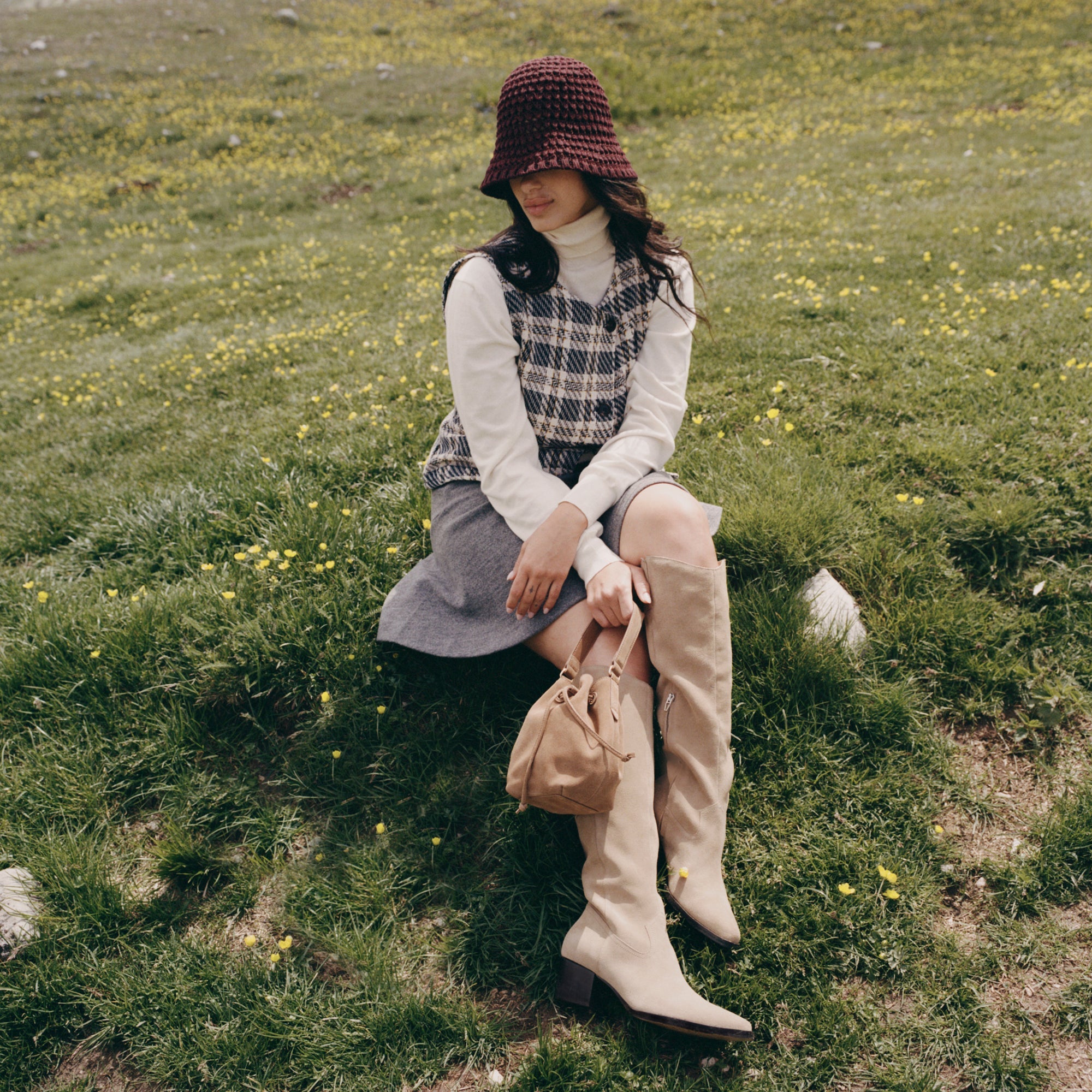 Amaru Brown Suede Crossbody | Dolce Vita Women
