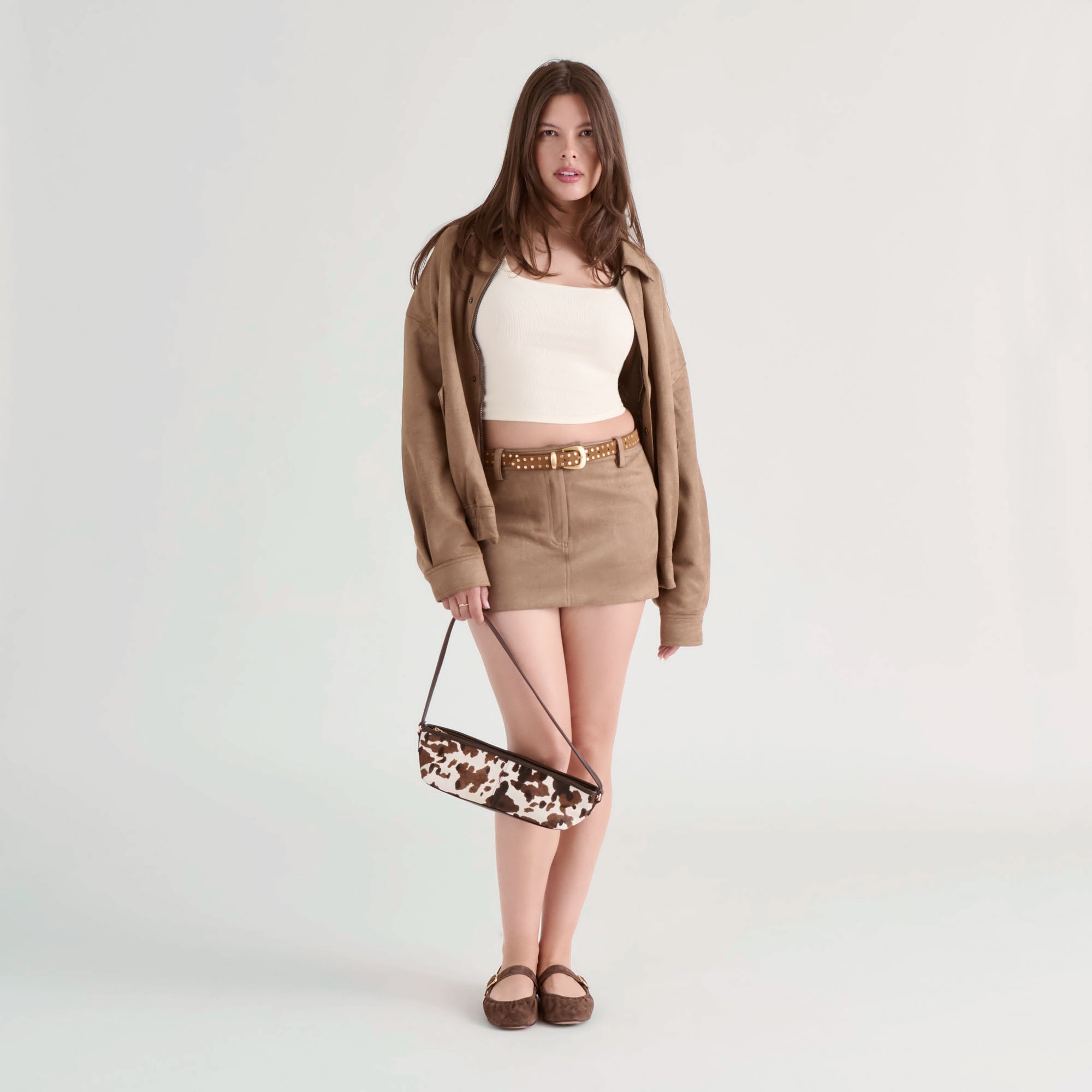 Savaii Cocoa Calf Hair Shoulder Bag | Women Dolce Vita