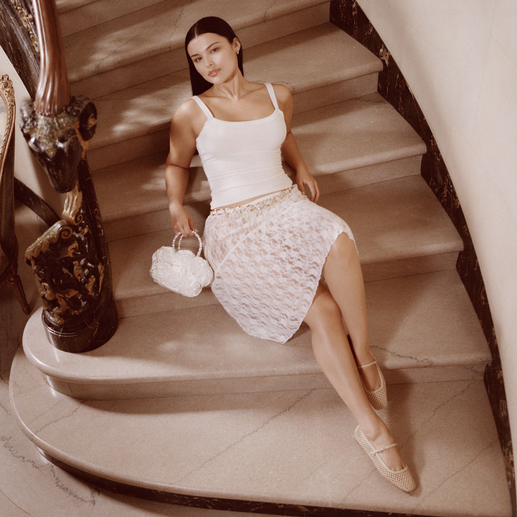 Aubrey White Satin Handbag | Dolce Vita Women