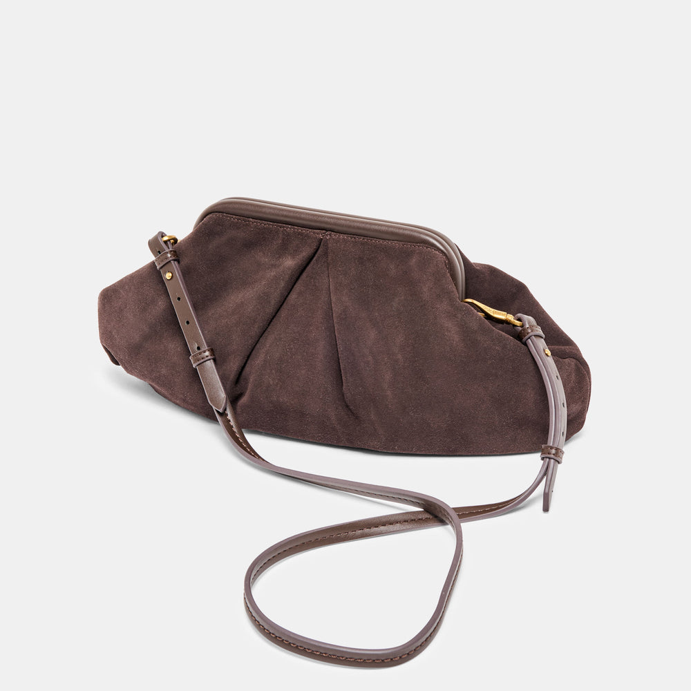 Sahara Espresso Suede Clutch | Dolce Vita Women