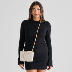 Rozey White Satin Clutch | Women Dolce Vita