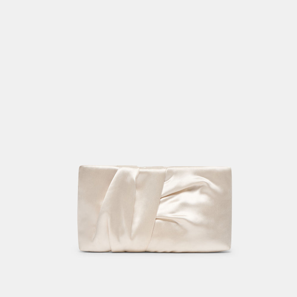 Rozey White Satin Clutch | Women Dolce Vita