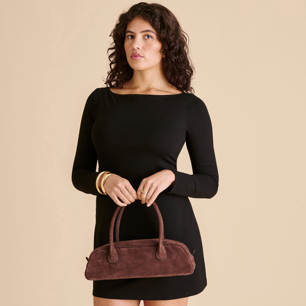 Boracay Chocolate Suede Shoulder Bag | Dolce Vita Women