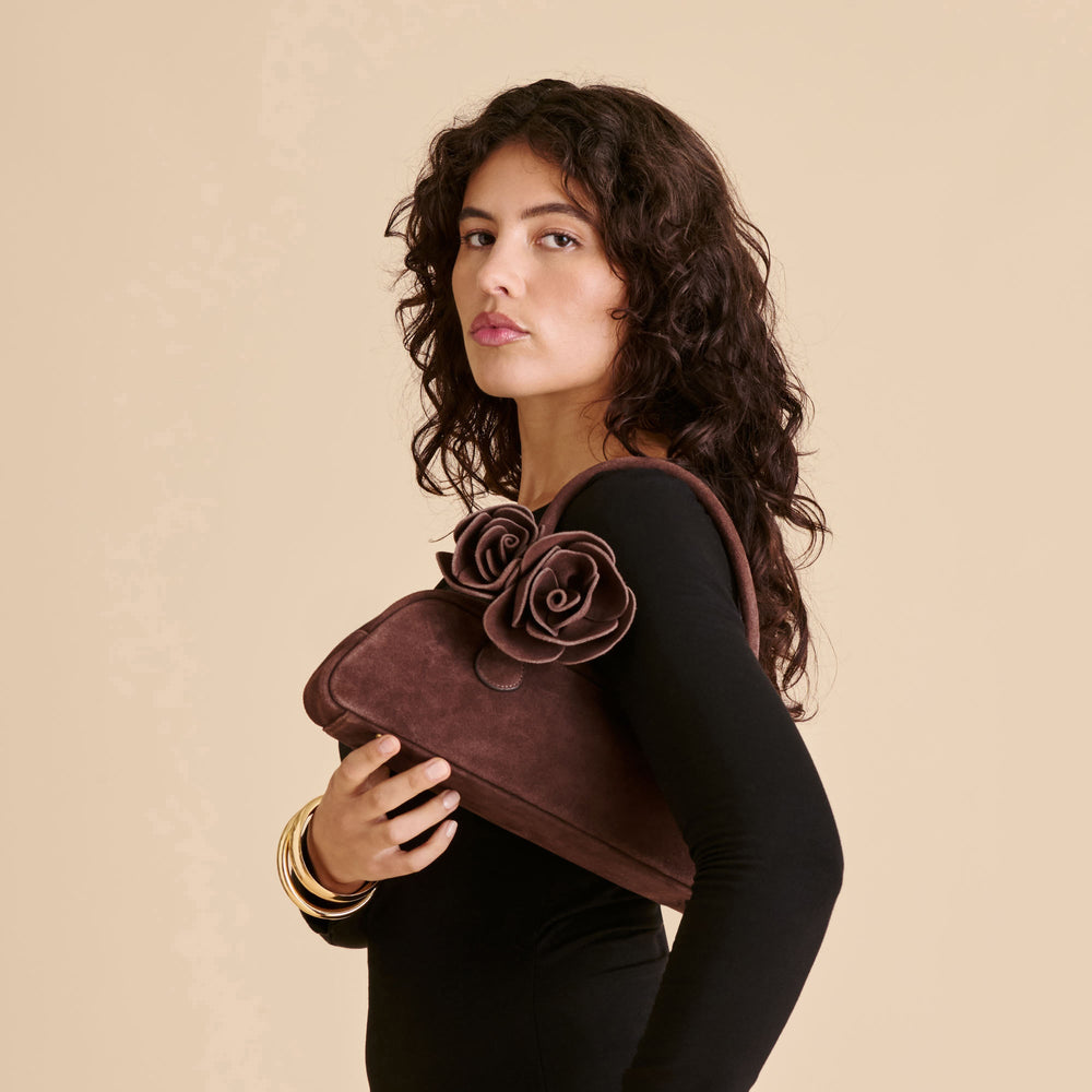Boracay Chocolate Suede Shoulder Bag | Dolce Vita Women