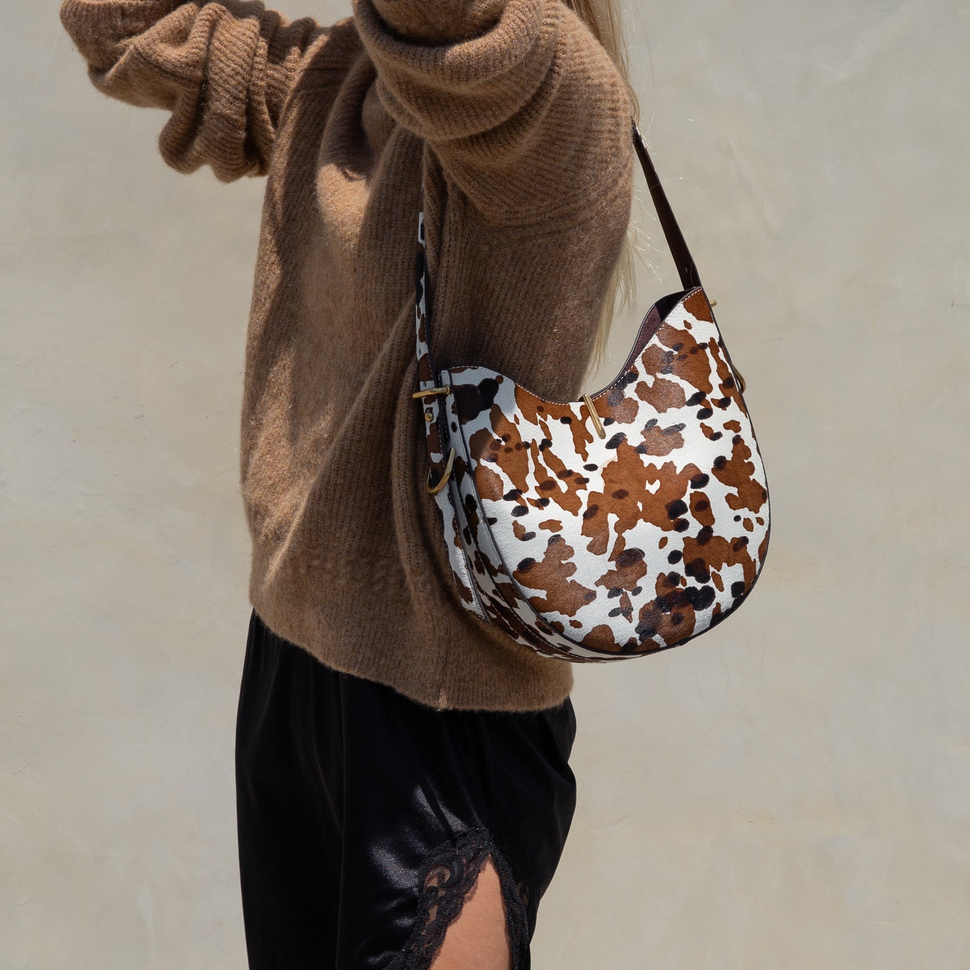 Bree Cocoa Calf Hair Shoulder Bag | Women Dolce Vita