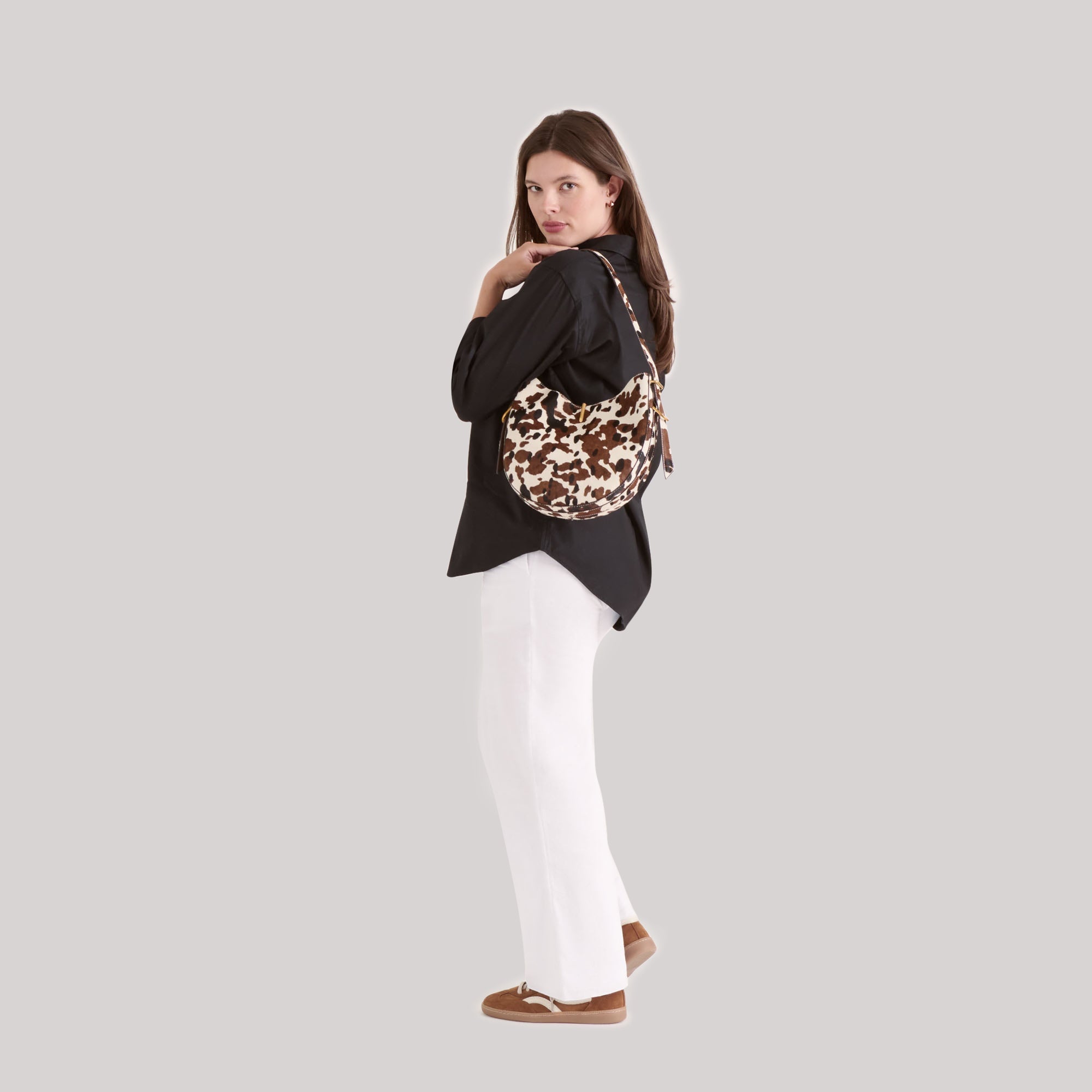 Bree Cocoa Calf Hair Shoulder Bag | Women Dolce Vita