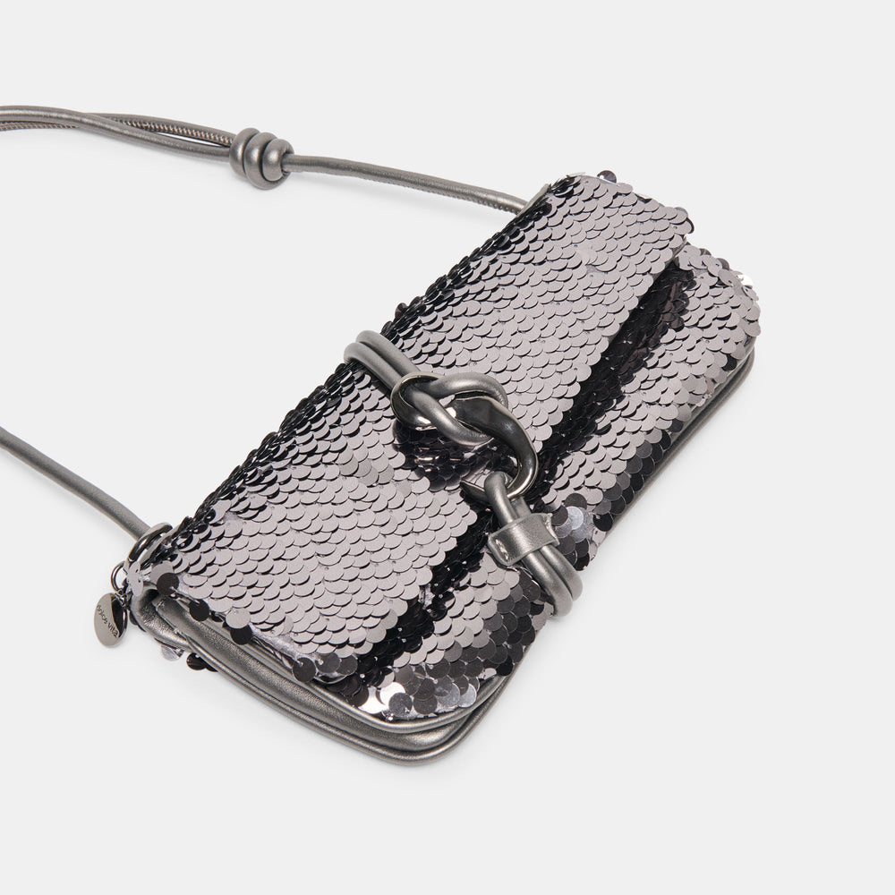 Alice Gunmetal Sequin Shoulder Bag | Women Dolce Vita
