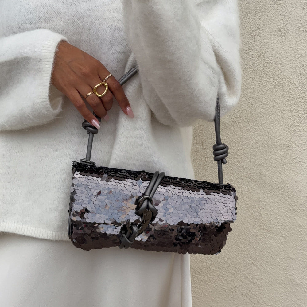 Alice Gunmetal Sequin Shoulder Bag | Women Dolce Vita