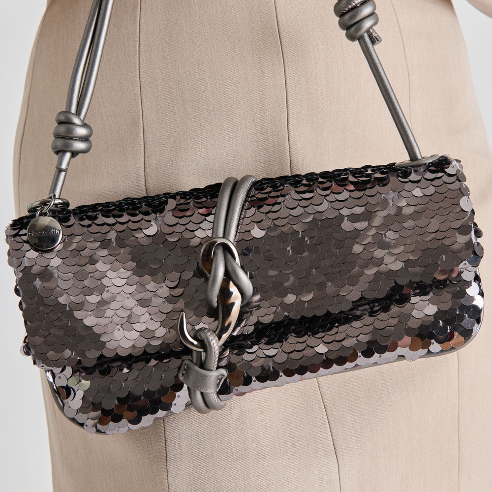 Alice Gunmetal Sequin Shoulder Bag | Women Dolce Vita