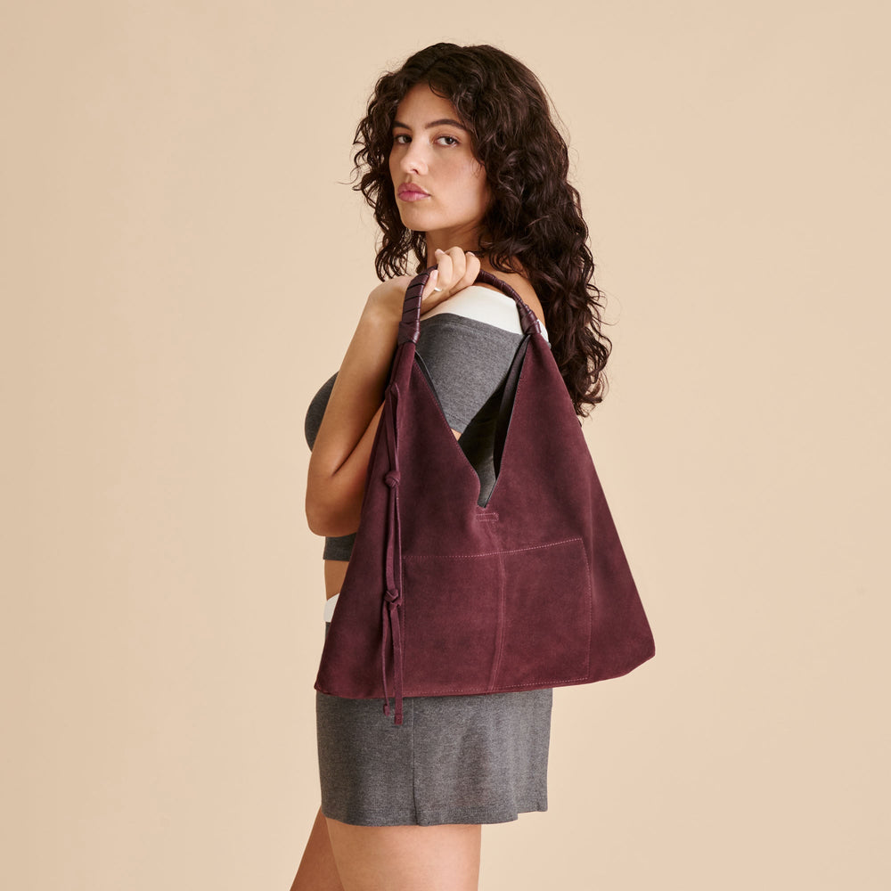 Merrick Burgundy Suede Tote | Dolce Vita Women