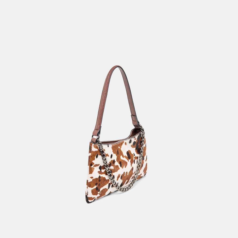 Jagger Cocoa Calf Hair Shoulder Bag | Women Dolce Vita