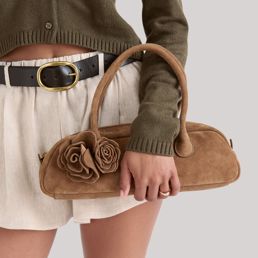 Boracay Brown Suede Shoulder Bag | Dolce Vita Women