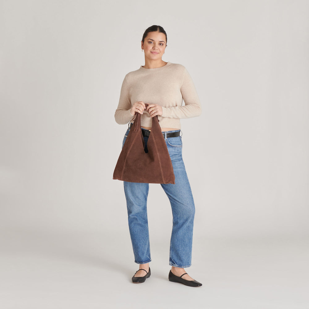 Marie Chocolate Suede Tote | Women Dolce Vita