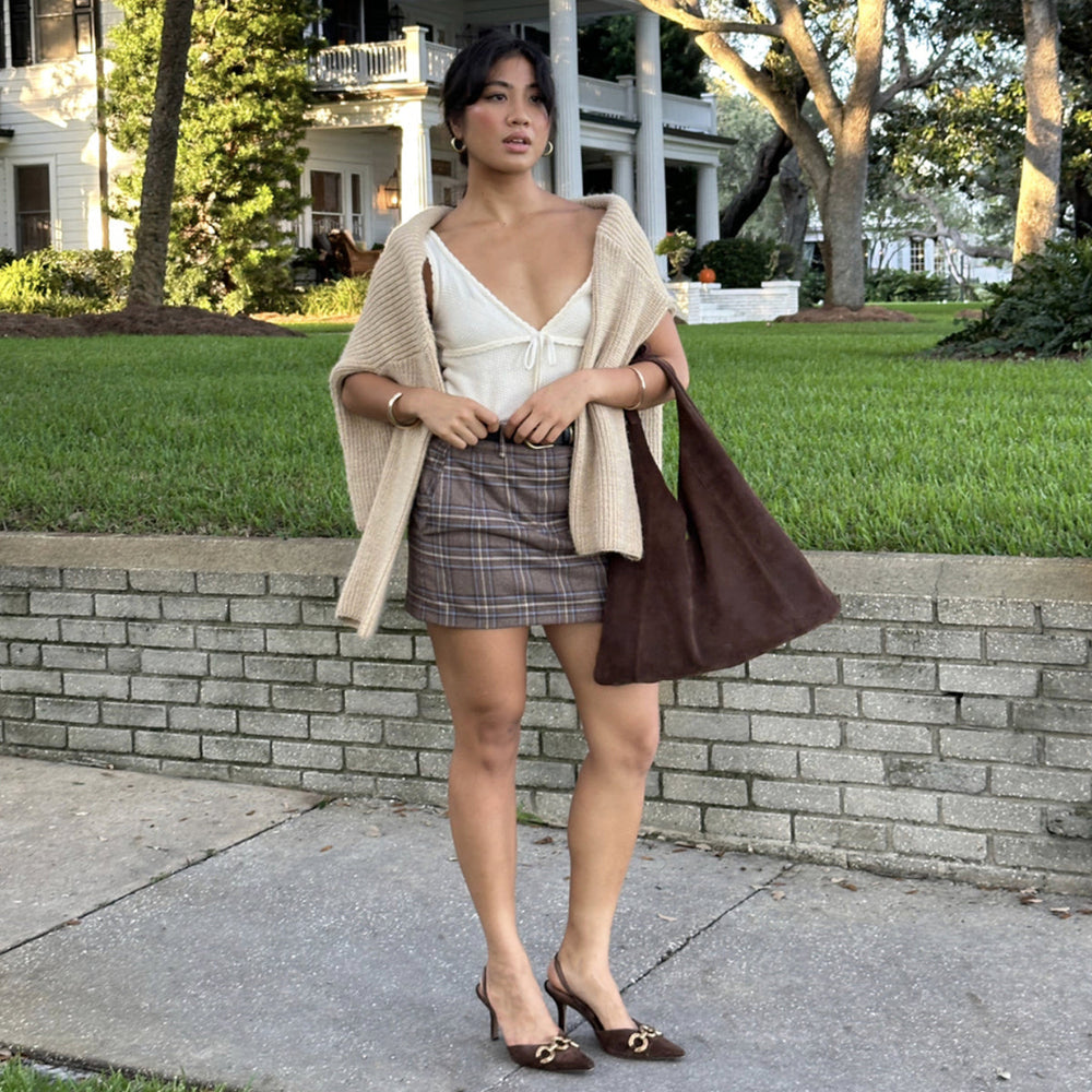 Marie Chocolate Suede Tote | Women Dolce Vita