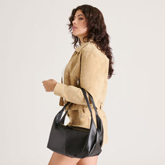 Billy Black Leather Shoulder Bag | Dolce Vita Women