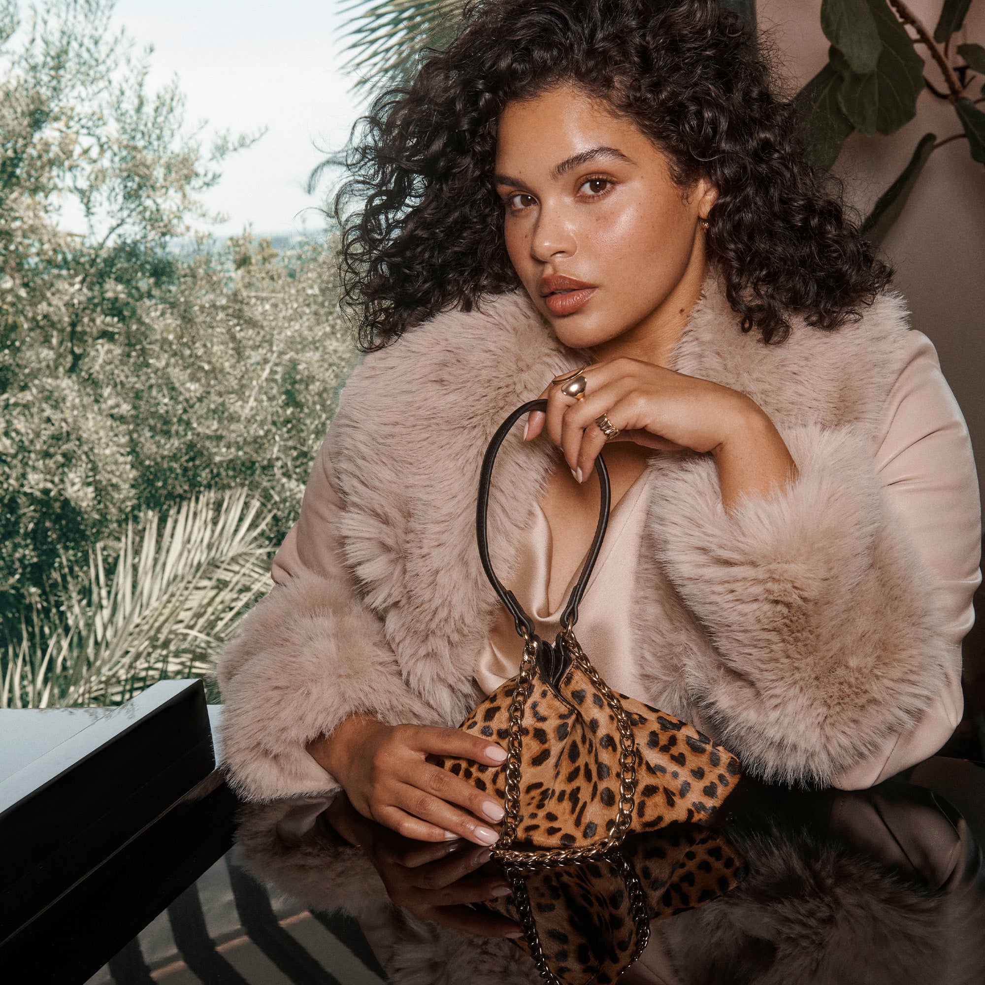 Jagger Leopard Calf Hair Shoulder Bag | Women Dolce Vita