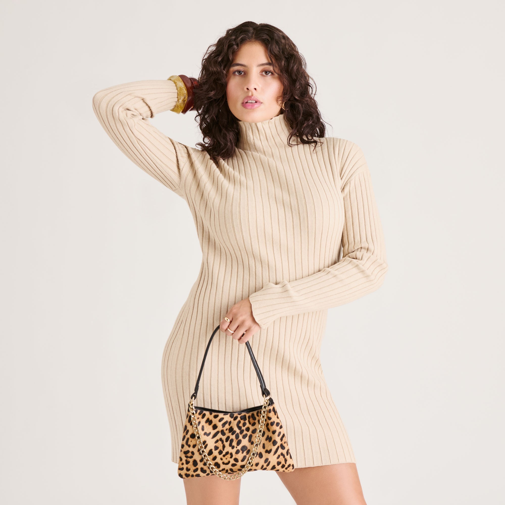 Jagger Leopard Calf Hair Shoulder Bag | Women Dolce Vita