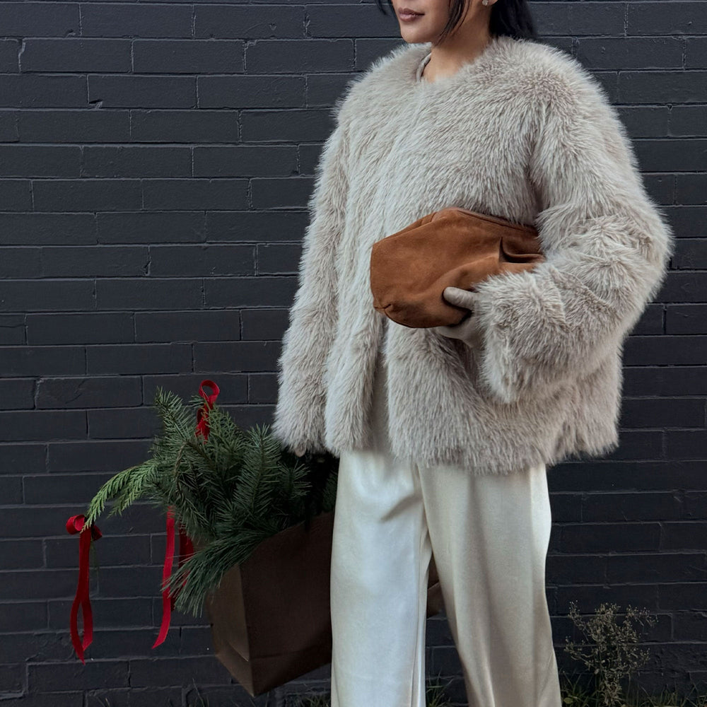 Sahara Cognac Suede Clutch | Dolce Vita Women