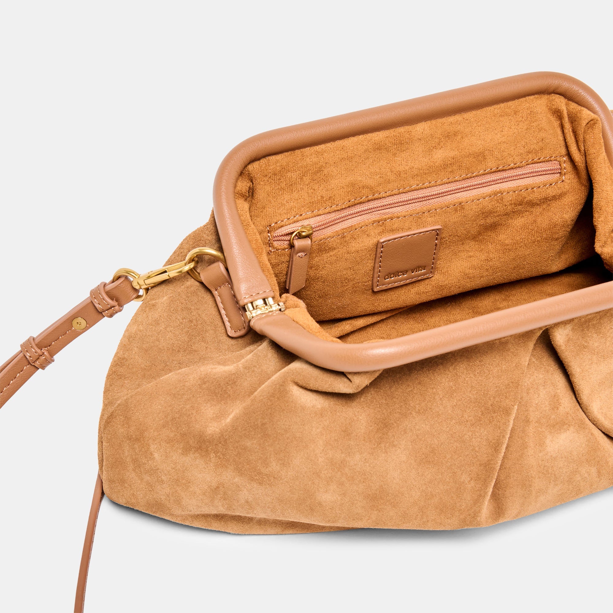 Sahara Cognac Suede Clutch | Dolce Vita Women