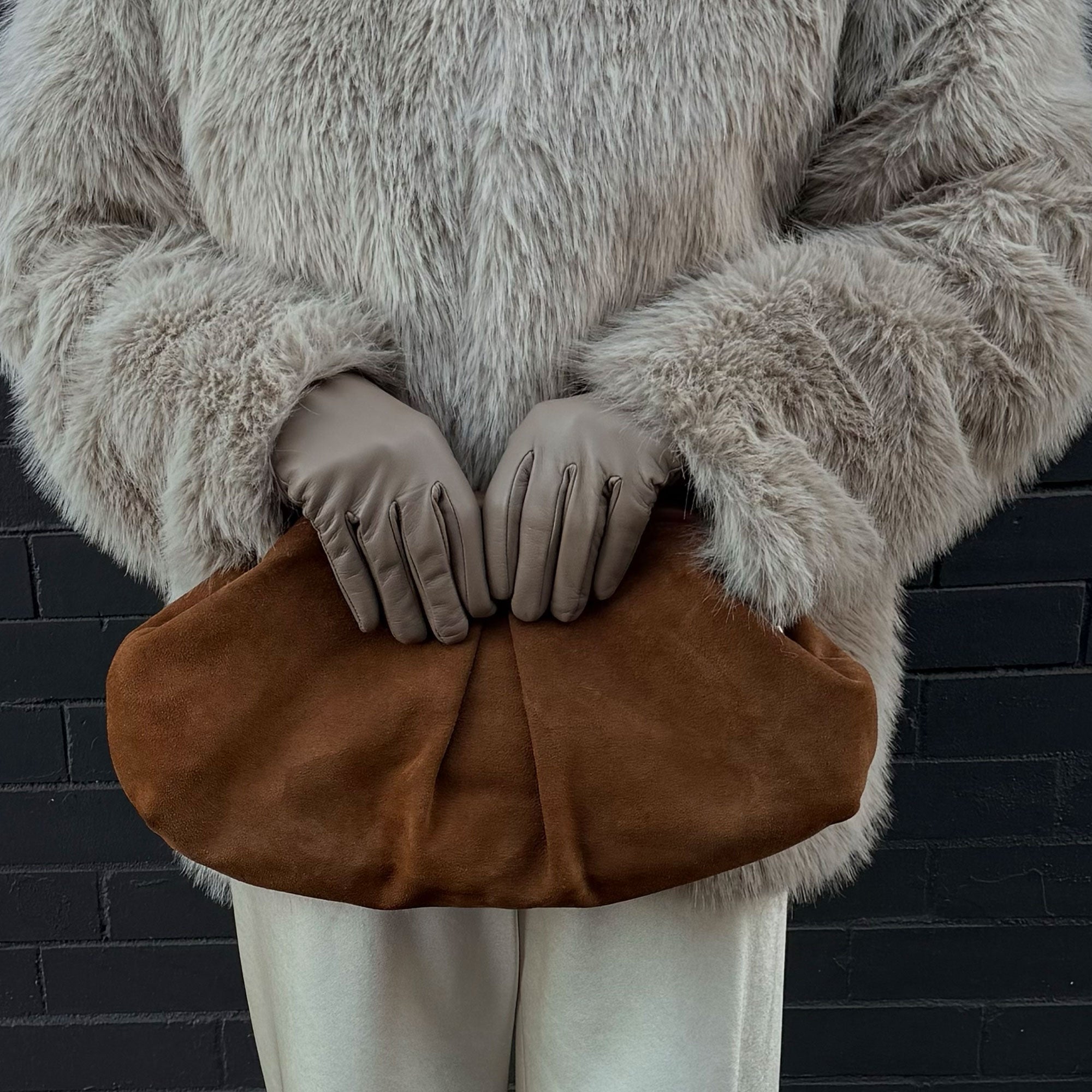 Sahara Cognac Suede Clutch | Dolce Vita Women