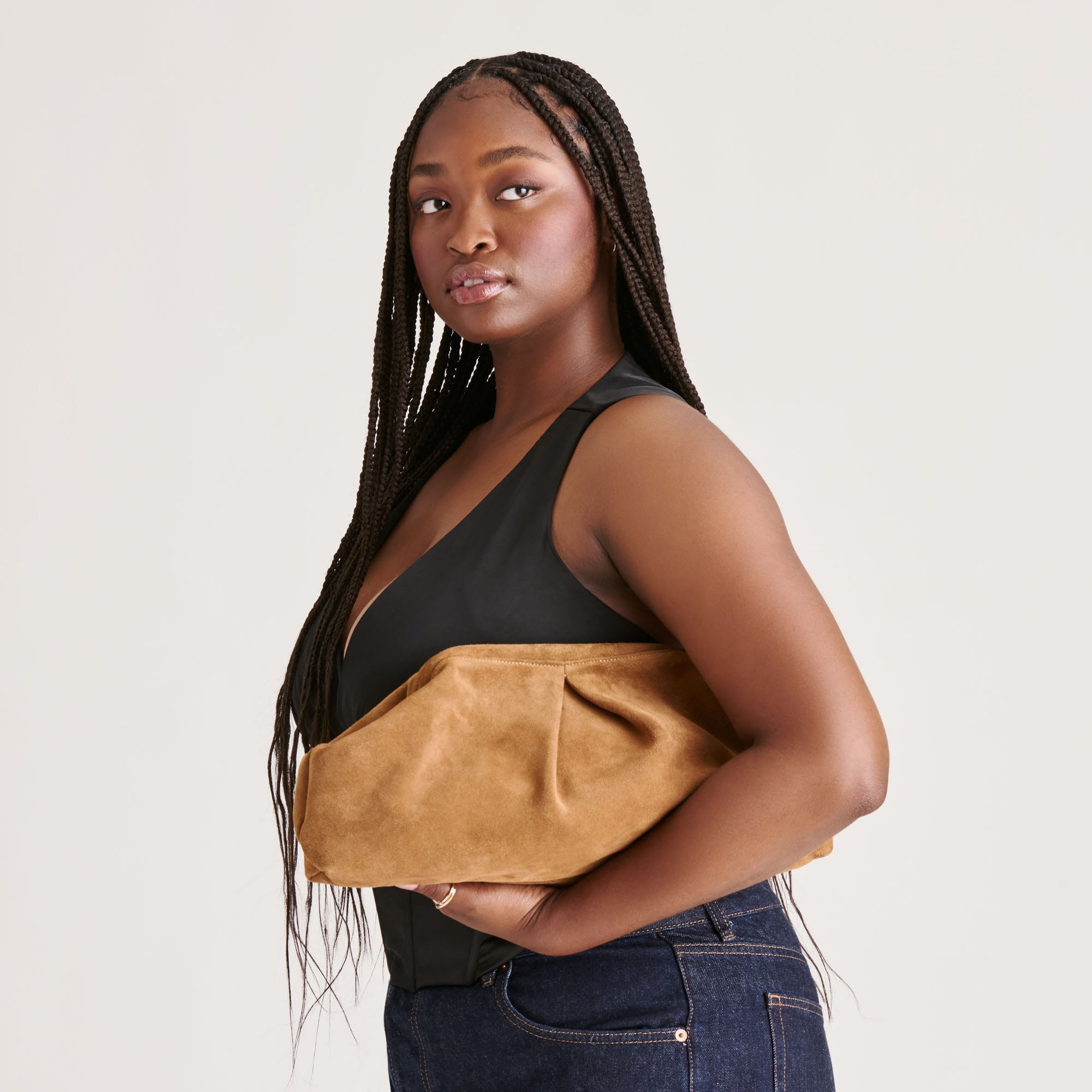 Sahara Cognac Suede Clutch | Dolce Vita Women