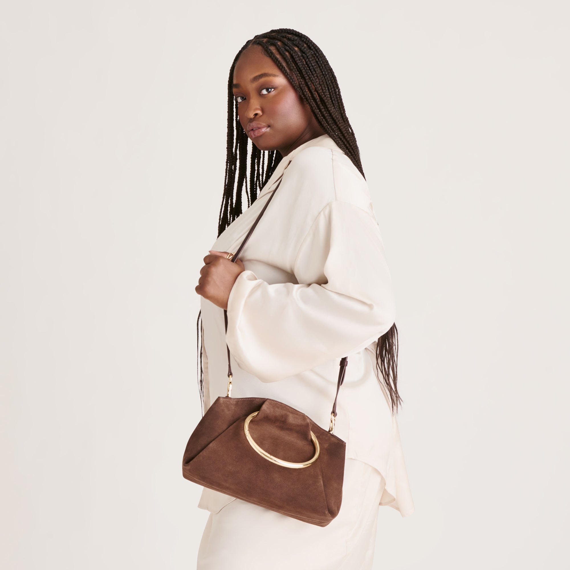 Channing Espresso Suede Handbag | Women Dolce Vita