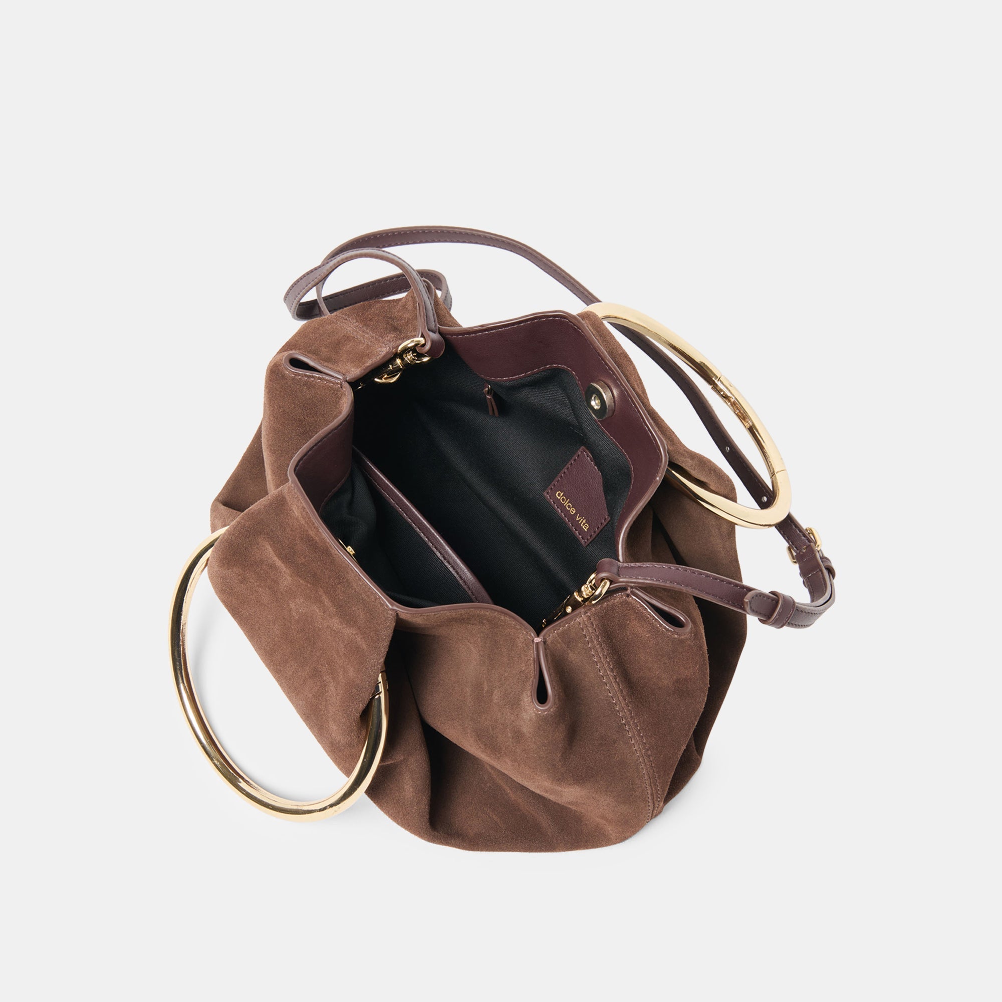 Channing Espresso Suede Handbag | Women Dolce Vita